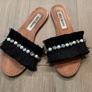 Black Fringe Steve Madden Sandals